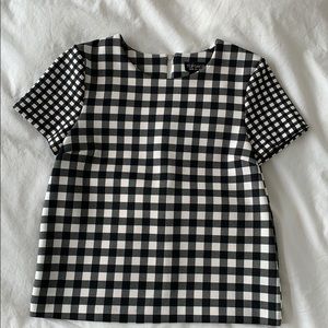 Topshop Neoprene Gingham Top